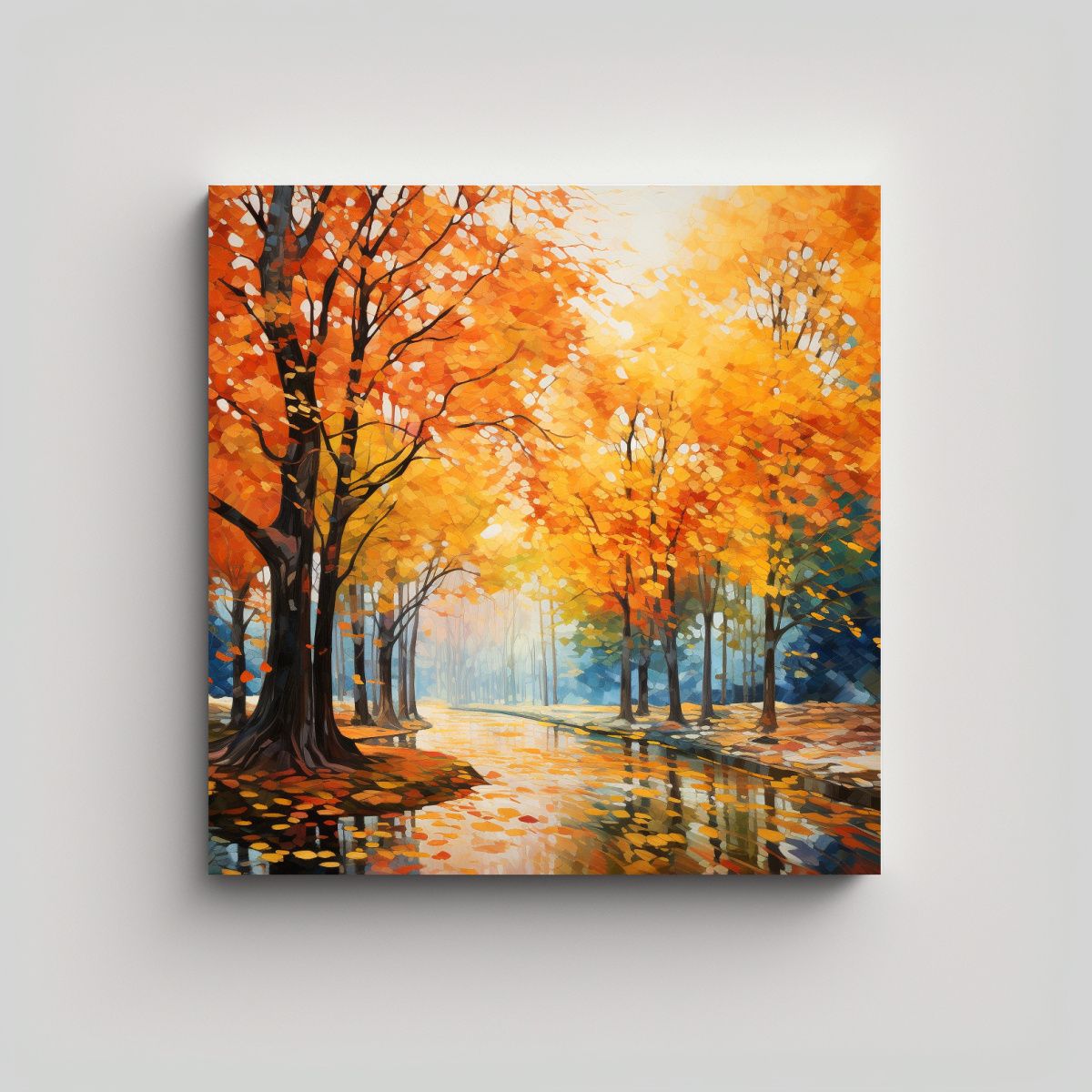 GENERICO - Pintura Abstracta De árboles De Arce En Estilo 90x90 Cm