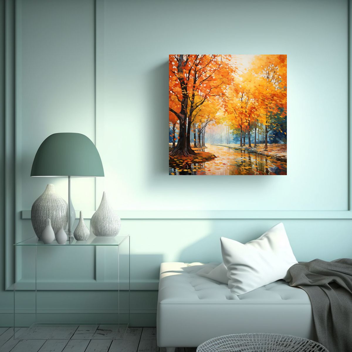 GENERICO - Pintura Abstracta De árboles De Arce En Estilo 90x90 Cm