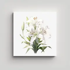 GENERICO - Canva Sublimada Equilibrio Lirio Acuarela Estilo 70x70 Cm