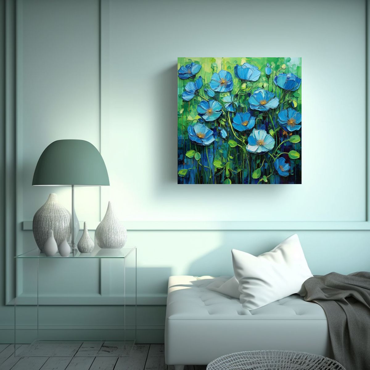GENERICO - Cuadro Impreso Sensibilidad Artística Flores 70x70 Cm
