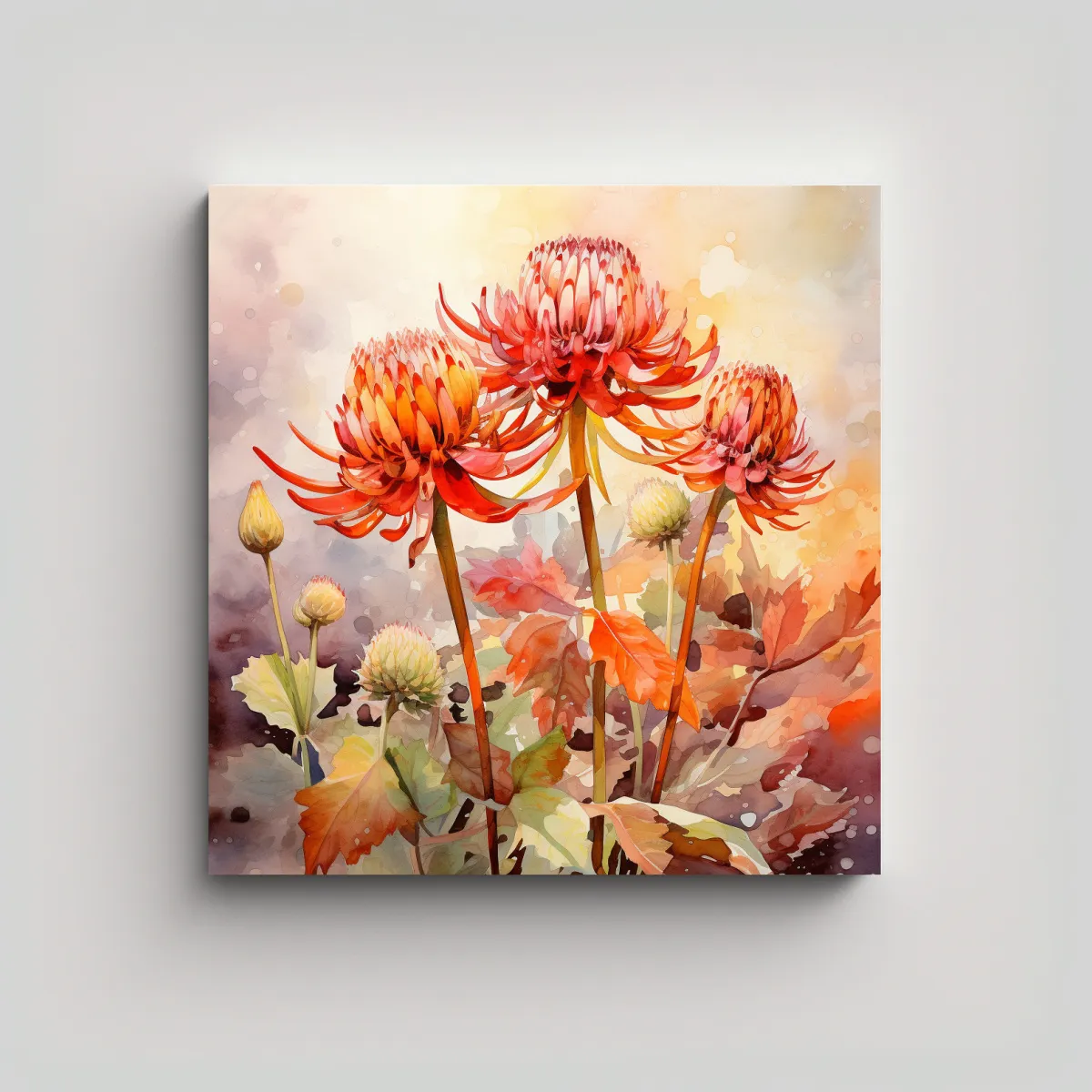 GENERICO - Cuadro Movimiento Mágico De Flores De Alcachofa 70x70 Cm.