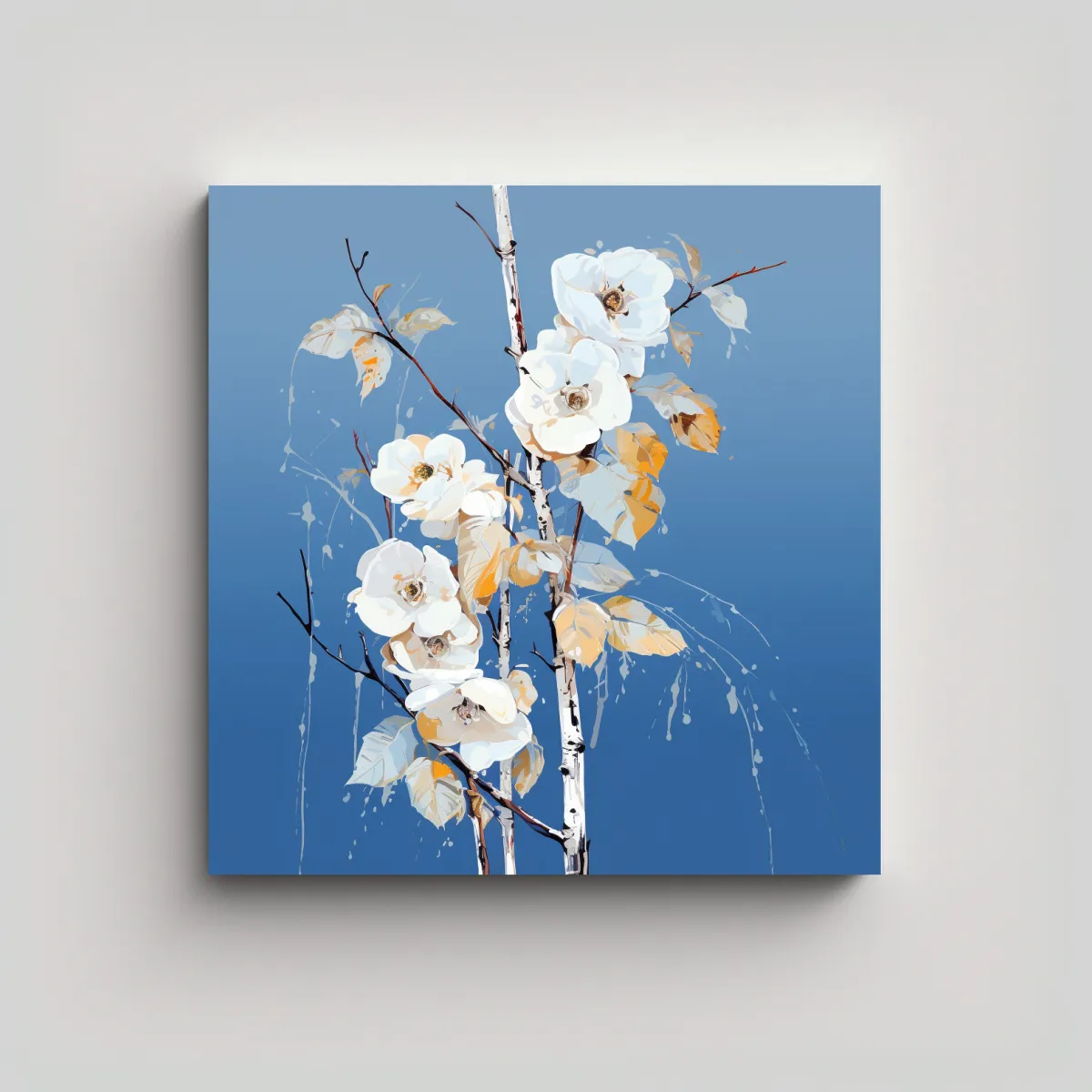 GENERICO - Cuadro Hermoso Unica Árbol De Abedul En Tonos 70x70 Cm.