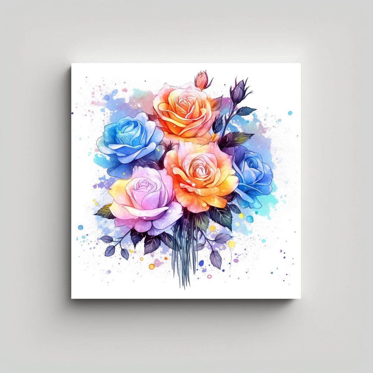 GENERICO - Arte Conceptual Armonioso Bouquet Cósmico 90x90 Cm