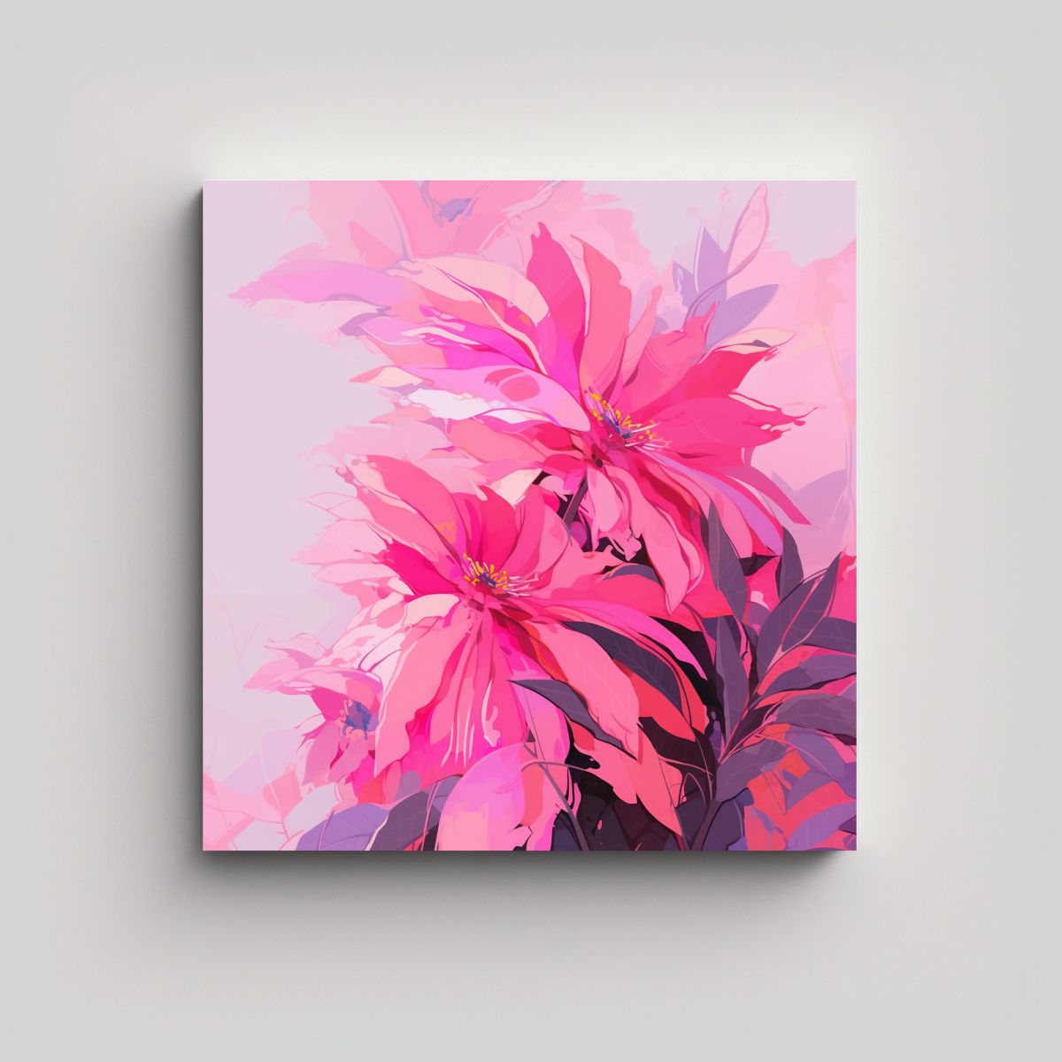 GENERICO - Cuadro Decorativo Lienzo Armonía Cromática Rosa 70x70 Cm