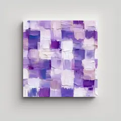 GENERICO - Pintura Al óleo Con Patrón De Cuadros Blanco Y 70x70 Cm