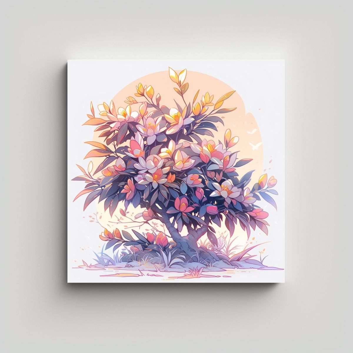 GENERICO - Cuadro Moderno Original De Un Árbol De Mango En 90x90 Cm.