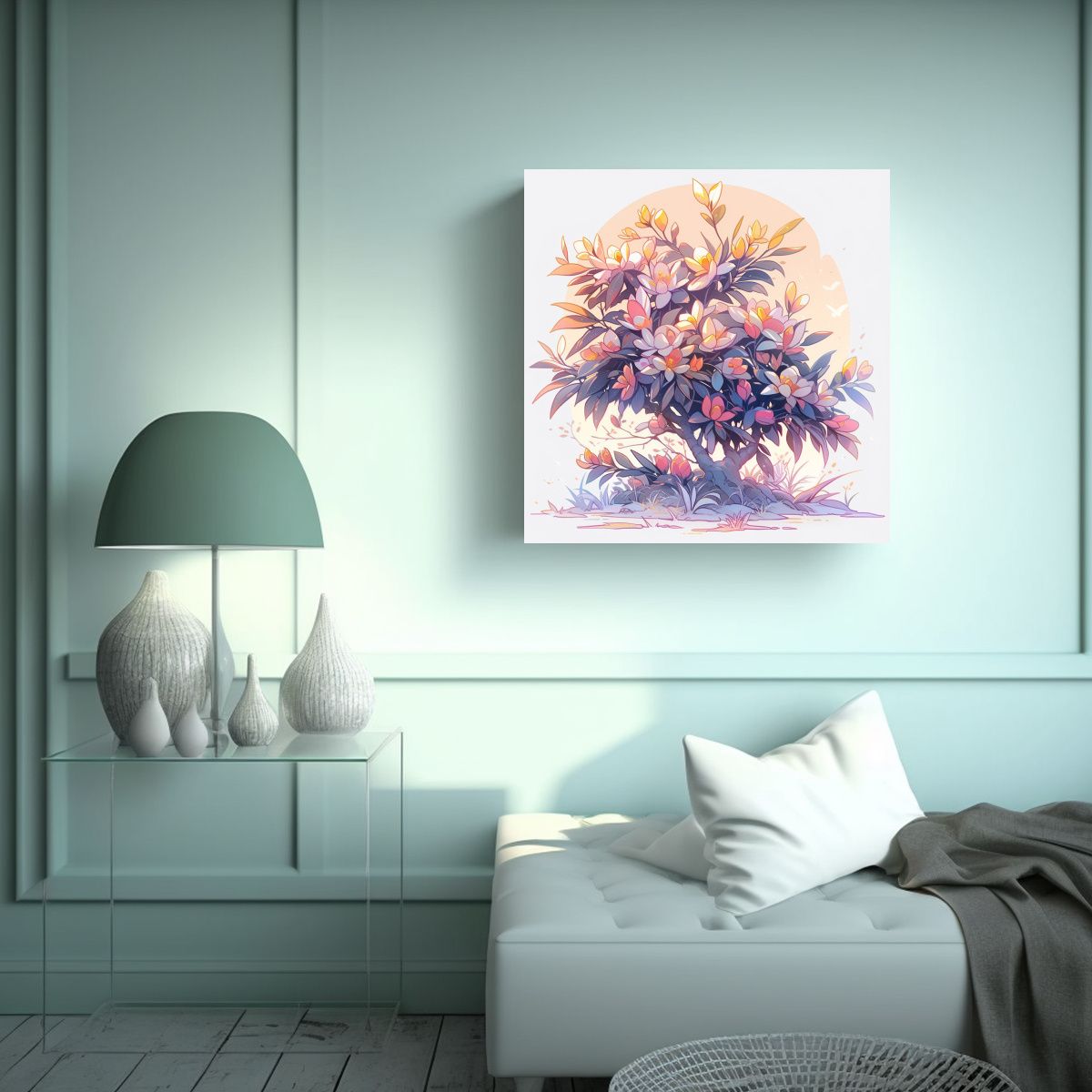 GENERICO - Cuadro Moderno Original De Un Árbol De Mango En 90x90 Cm.