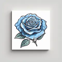 GENERICO - Rosa Azul Claro En Lienzo Calido Y Refinado 90x90 Cm