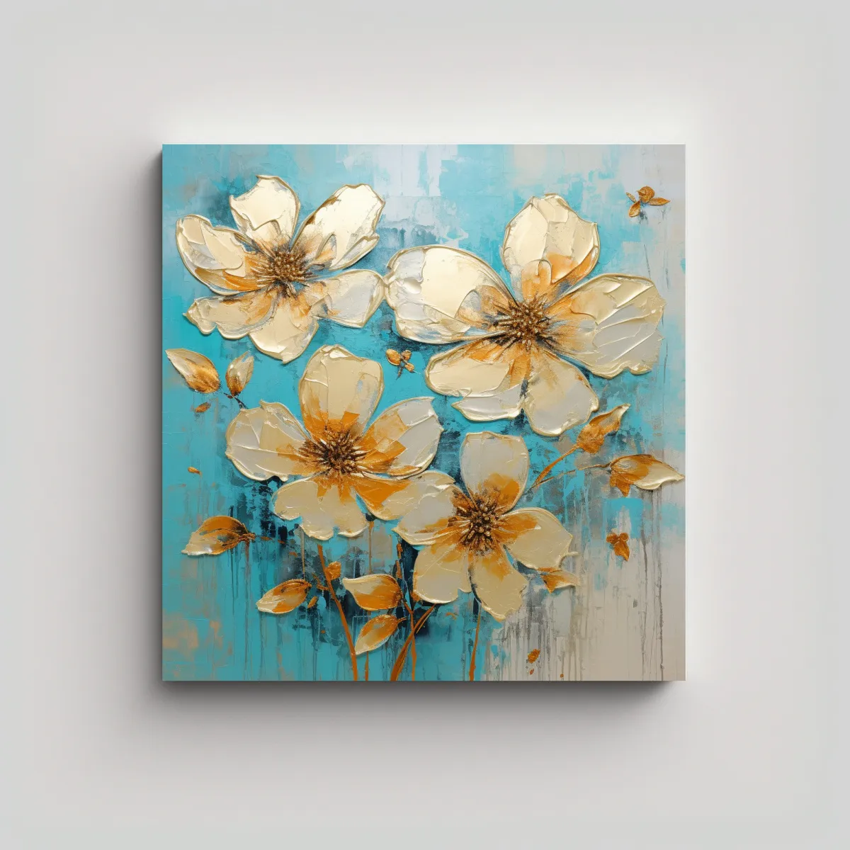 GENERICO - Pintura De Flores En Lienzo Para Decoración Del 70x70 Cm