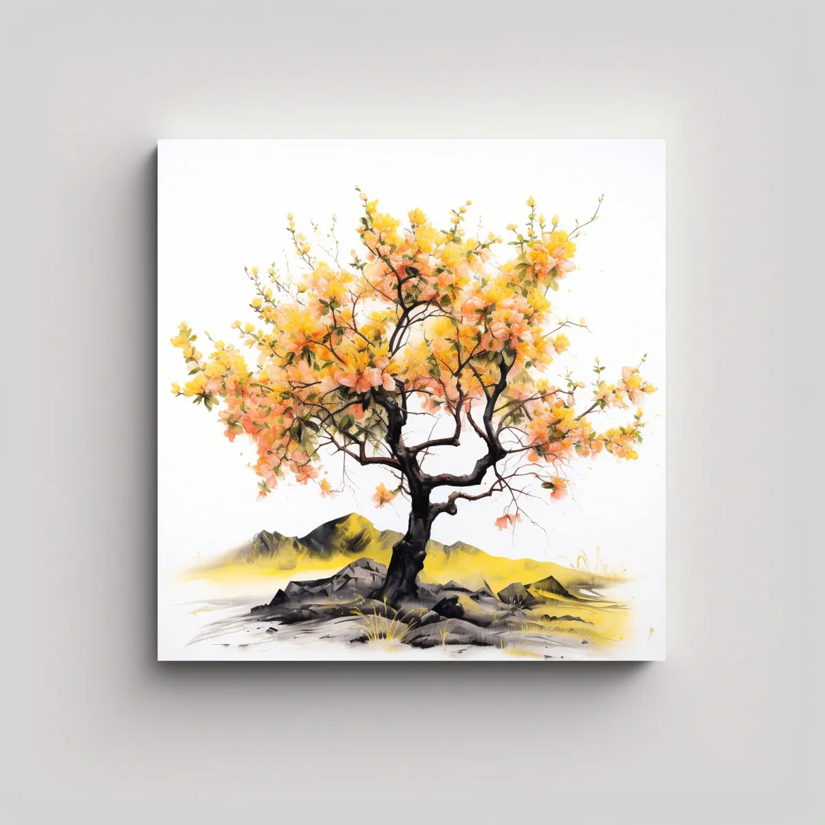 GENERICO - Cuadro Abstracto De Forma Belleza Árbol De 70x70 Cm