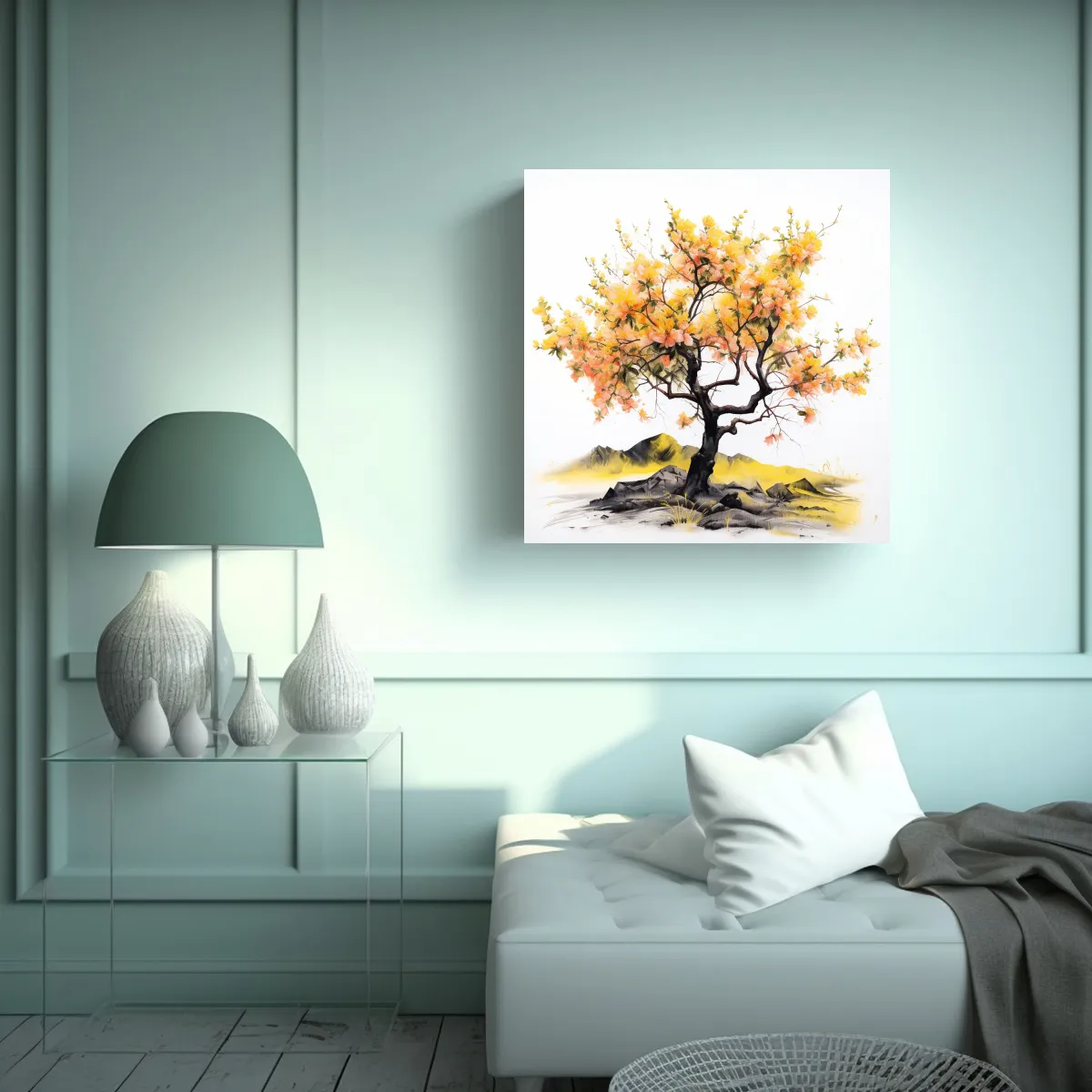 GENERICO - Cuadro Abstracto De Forma Belleza Árbol De 70x70 Cm