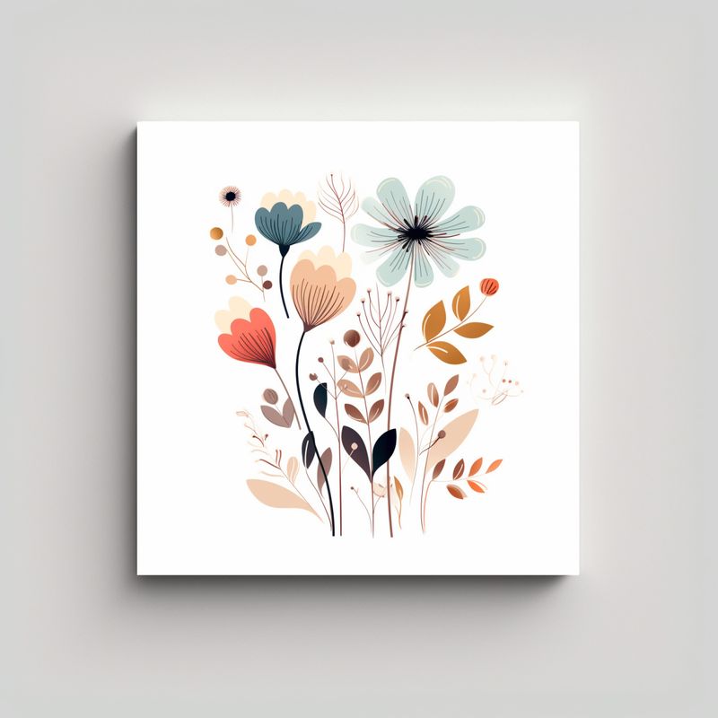 GENERICO - Cuadro Luminoso De Flora Silvestre En Colores 70x70 Cm