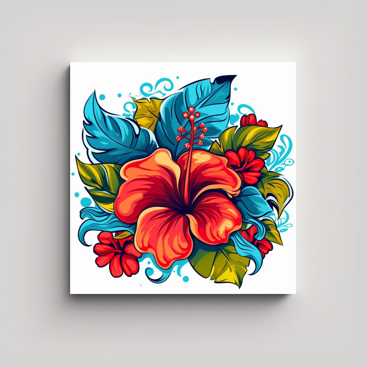 GENERICO - Composición Luminosidad Arte Pared Hibisco 90x90 Cm.