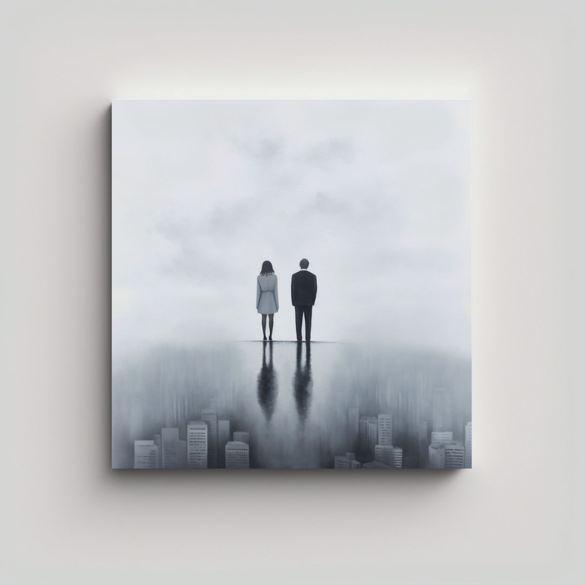 GENERICO - Cuadro De Pareja En Silliness Tema Luminosidad 70x70 Cm