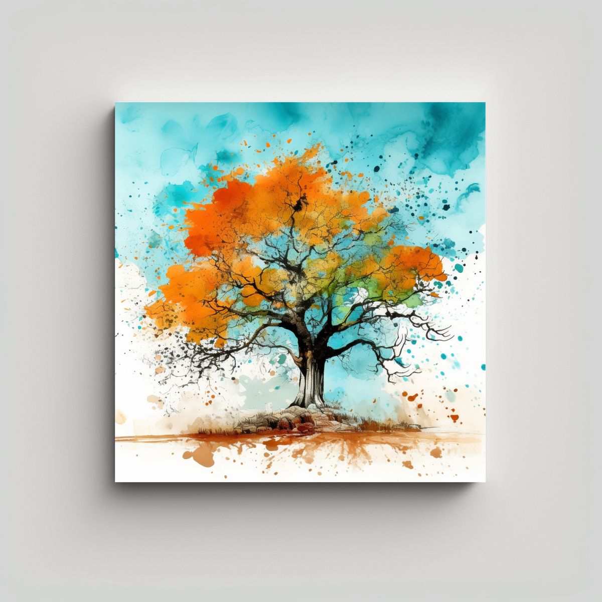 GENERICO - Cuadro Abstracto Riqueza Visual De Un Roble En 90x90 Cm.