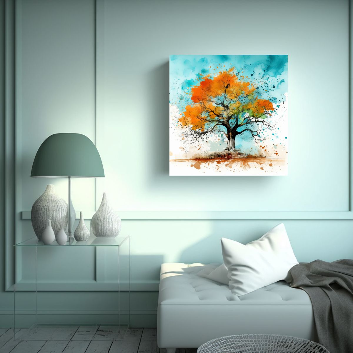 GENERICO - Cuadro Abstracto Riqueza Visual De Un Roble En 90x90 Cm.