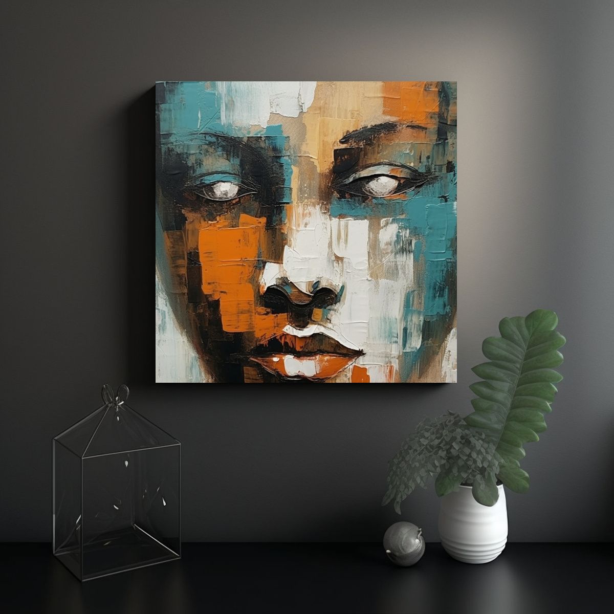 GENERICO - Pinturas Decorativas Estilo Impresionista Marrón 80x80 Cm.