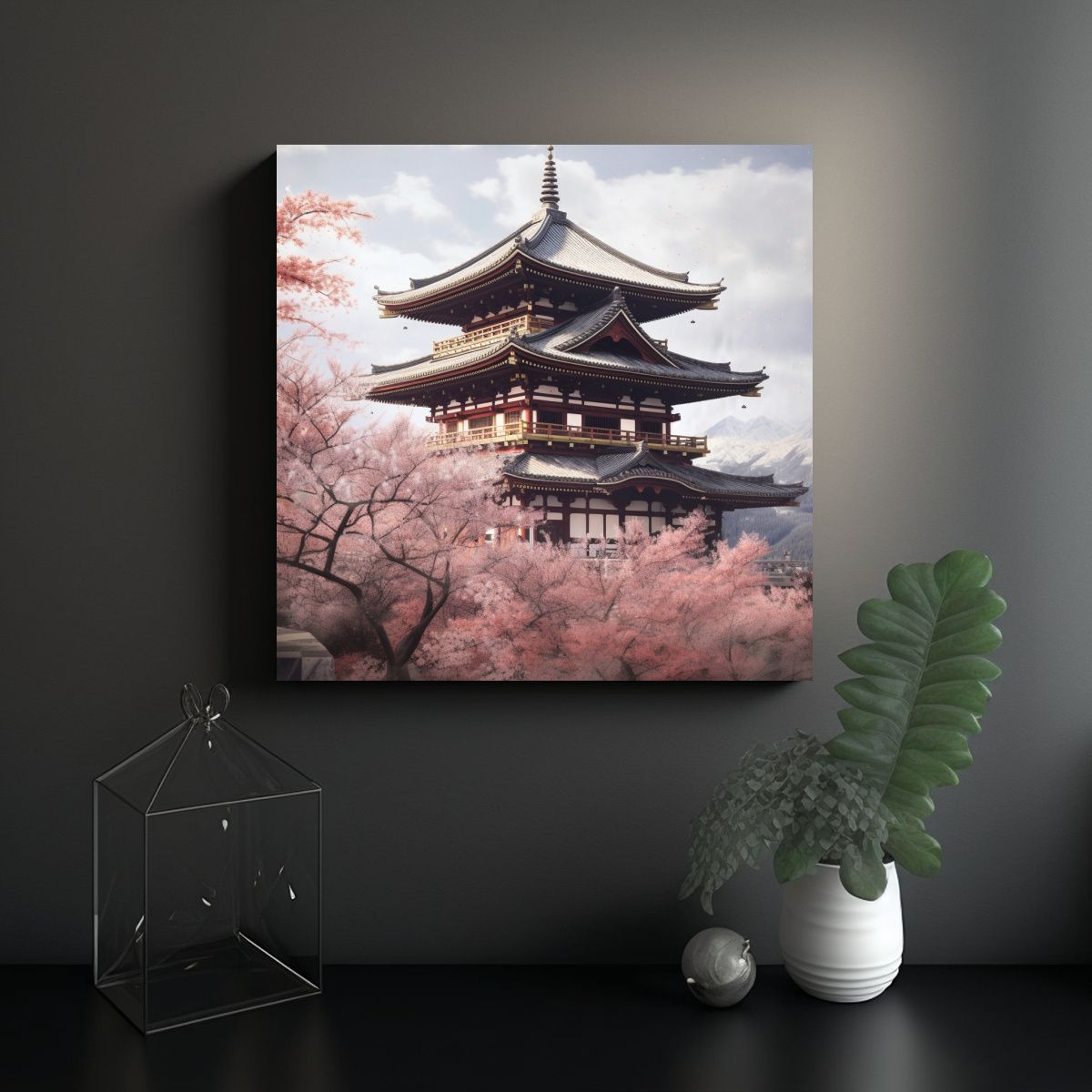 GENERICO - Cuadro Decorativo De Lienzo Con Forma De Adorno 70x70 Cm