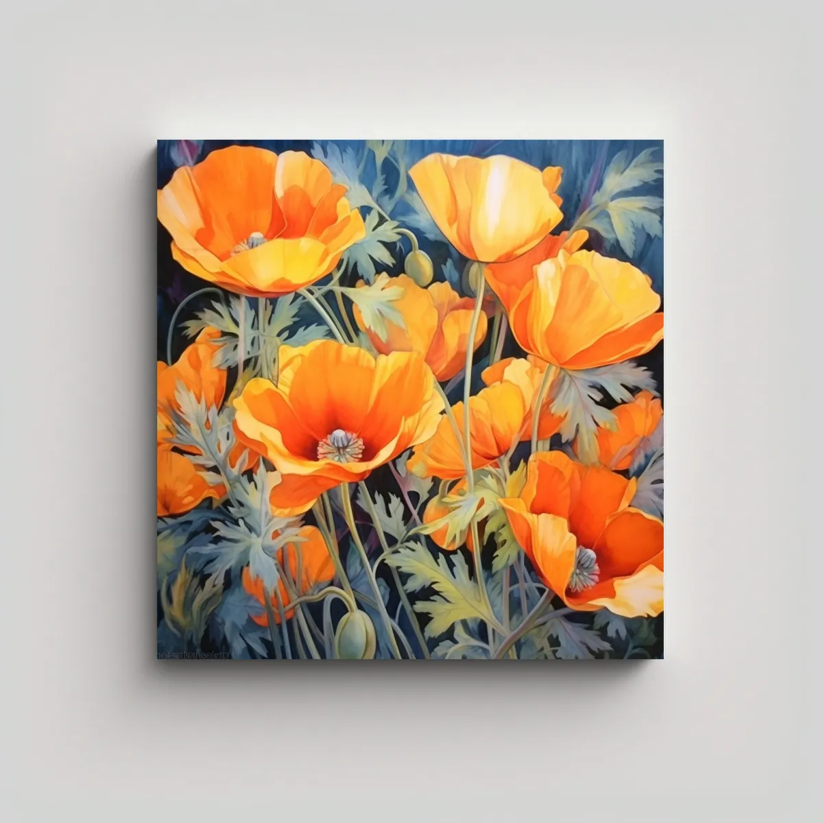 GENERICO - Cuadros Vibrantes De Amapolas Californianas Arte 80x80 Cm