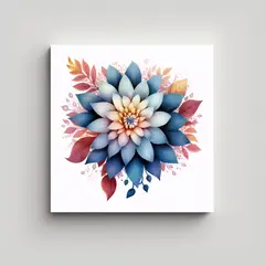 GENERICO - Riqueza Visual Cuadro Decorativo Boho Flower En 70x70 Cm