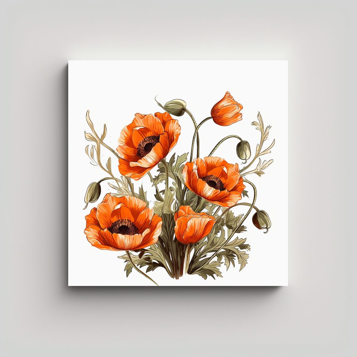 GENERICO - Cuadro HD Elegante De Alta Calidad Con Amapolas 70x70 Cm