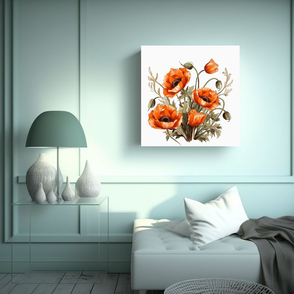 GENERICO - Cuadro HD Elegante De Alta Calidad Con Amapolas 70x70 Cm