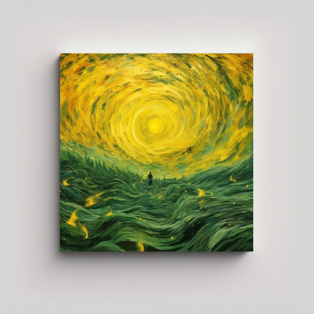 GENERICO - Cuadro Expresión Amarilloverde Viento Universo 80x80 Cm