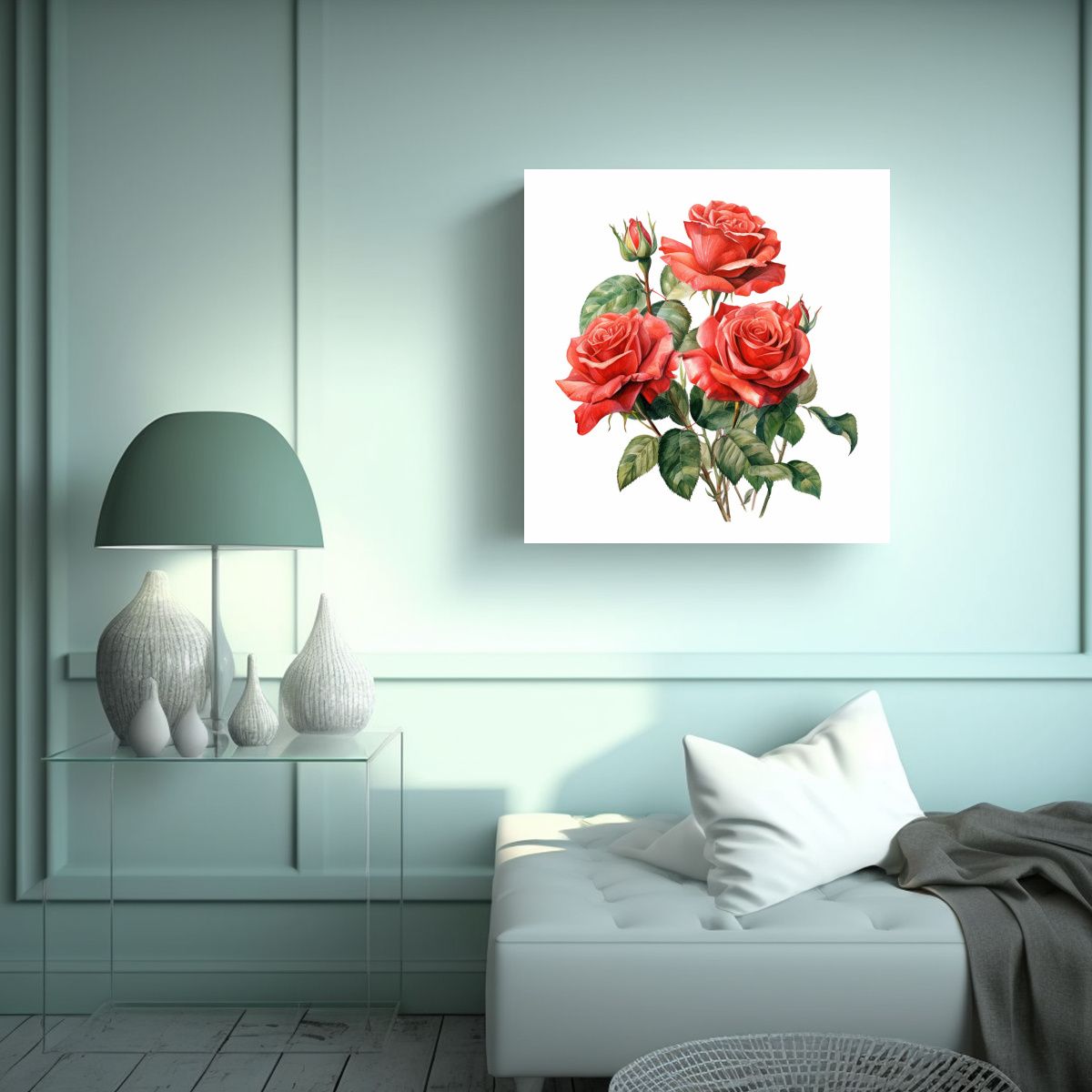 GENERICO - Arte De Pared Movimiento Expresivo En Rosas 70x70 Cm