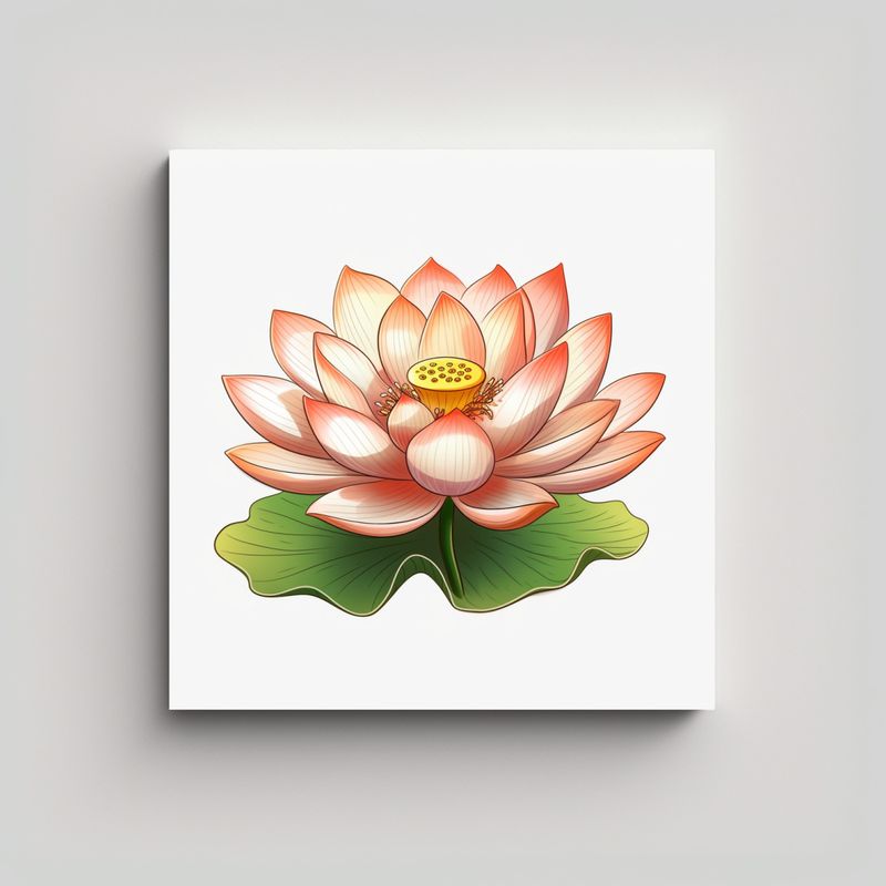 GENERICO - Canva Creativa Majestuosa Flor De Loto En Estilo 90x90 Cm