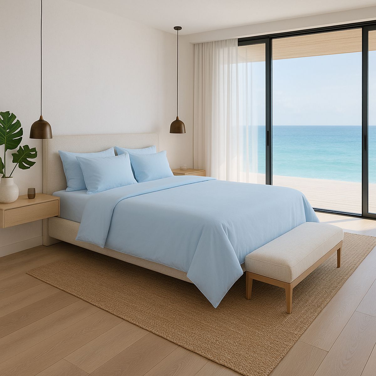 ARMONIA - Set de Cama Signature 800 Hilos Azul 2 Plazas