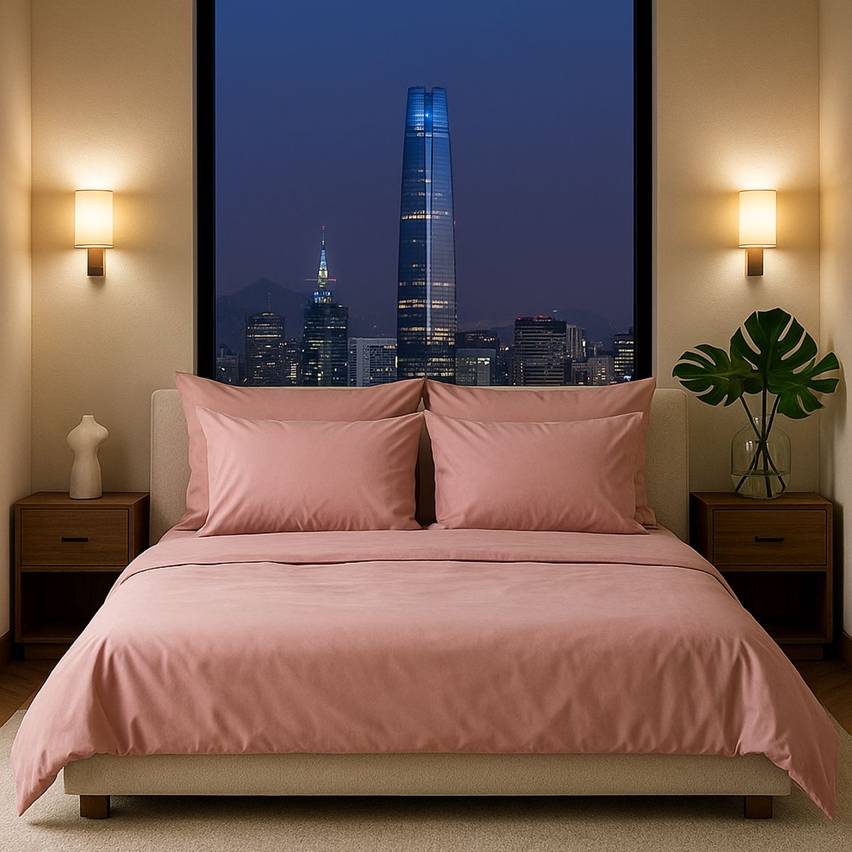 ARMONIA - Set de Sábanas Signature 800 hilos Rosa Claro Queen