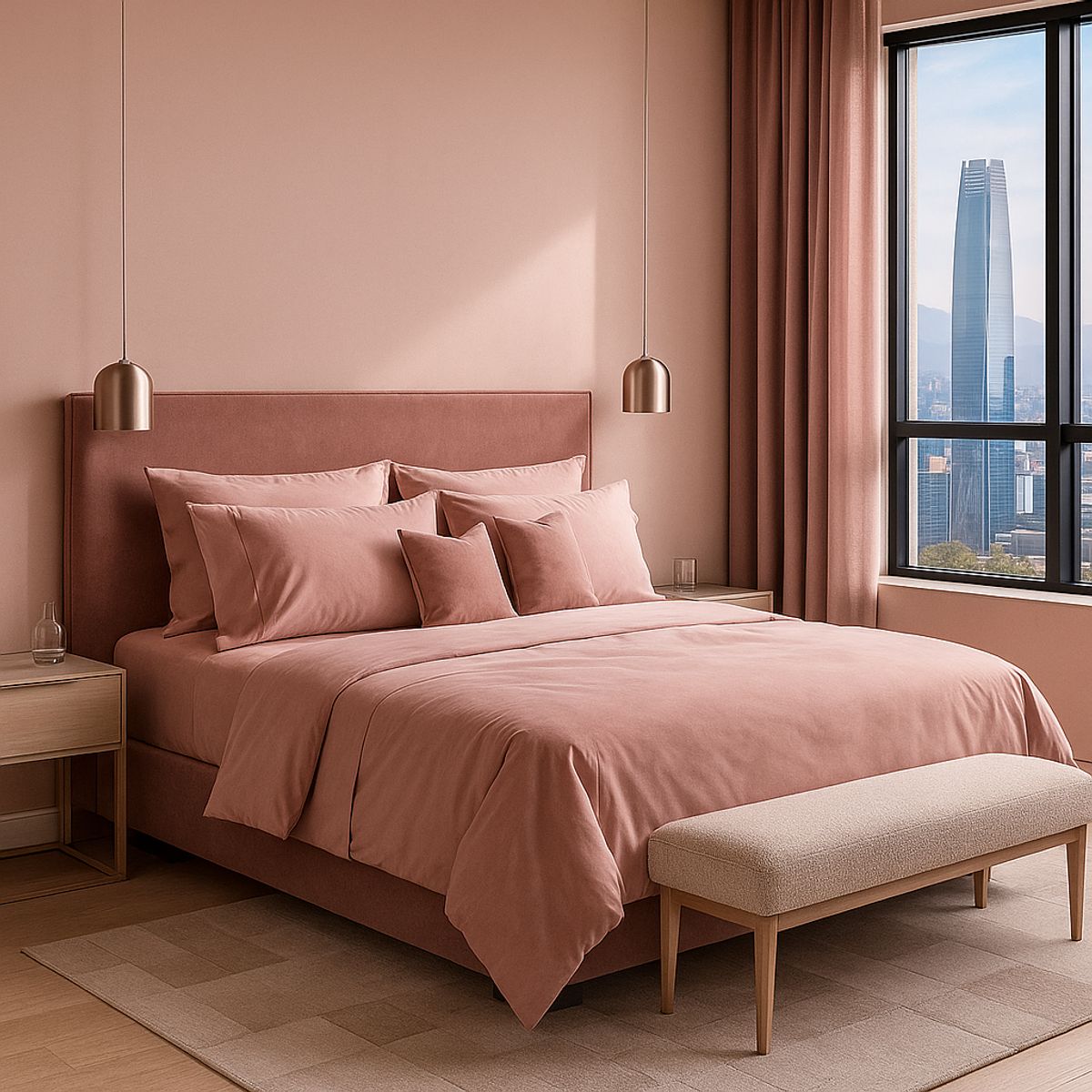 ARMONIA - Set de Sábanas Signature 800 hilos Rosa Claro Queen