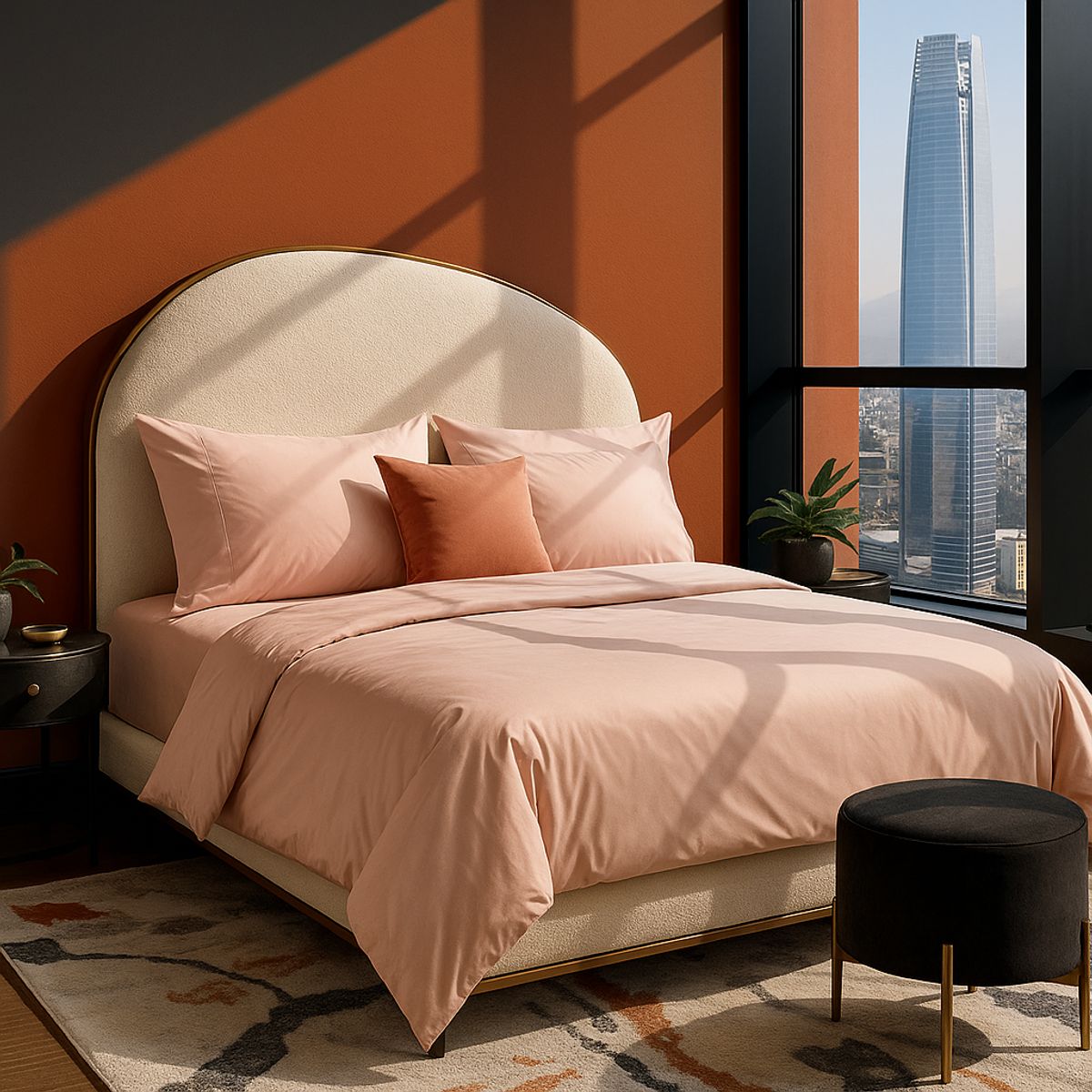 ARMONIA - Conjunto de Sábanas Signature 800 hilos Rosado 2 Plazas