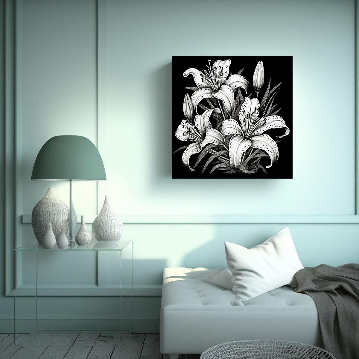 GENERICO - Arte De Lirios En Flor De Alta Calidad En Estilo 80x80 Cm