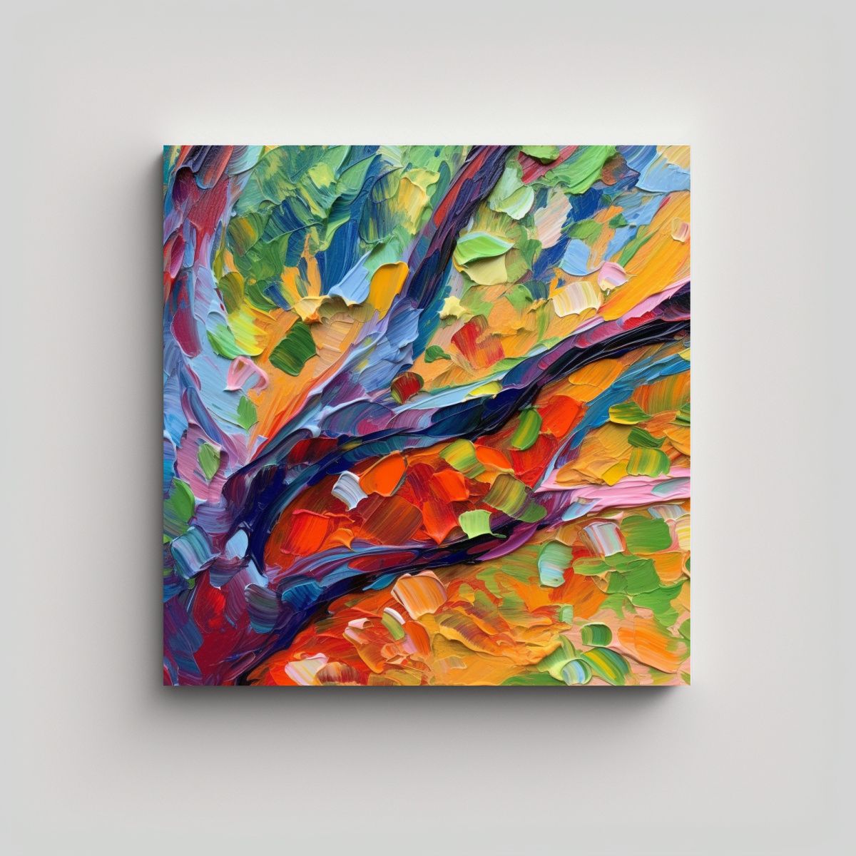 GENERICO - Pintura Al óleo De árboles Juveniles En Estilo 80x80 Cm
