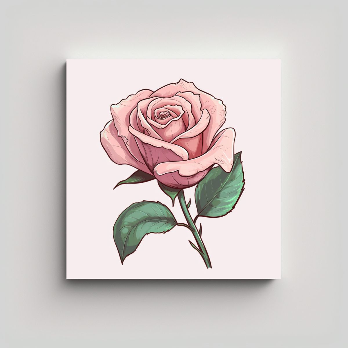 GENERICO - Pintura Decorativa Rosa Palida Dibujo Animado 70x70 Cm