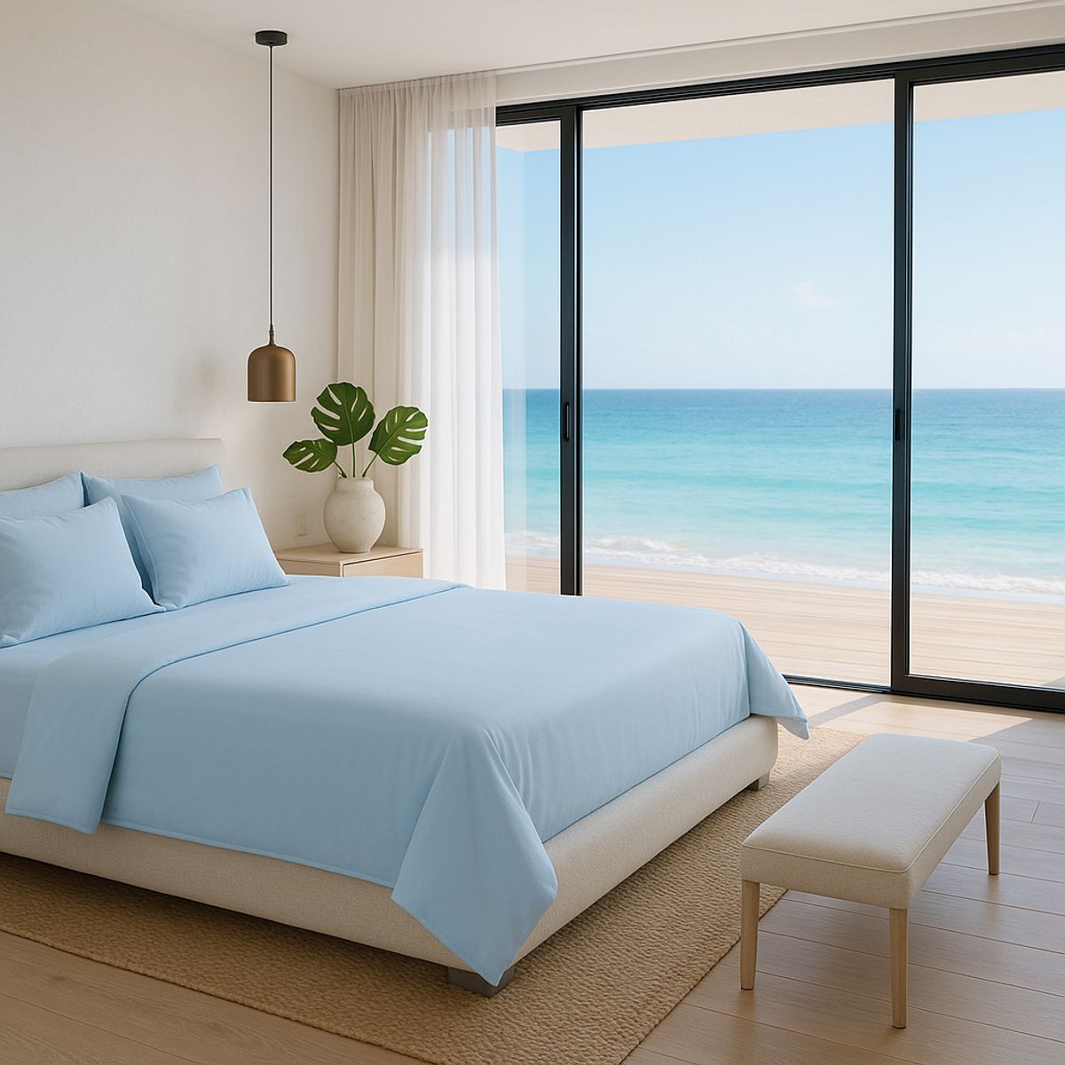 ARMONIA - Ropa de Cama Signature 800 hilos Azul Celeste Queen