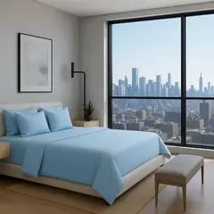 ARMONIA - Set de Cama Signature 800 Hilos Azul Marino 2 Plazas