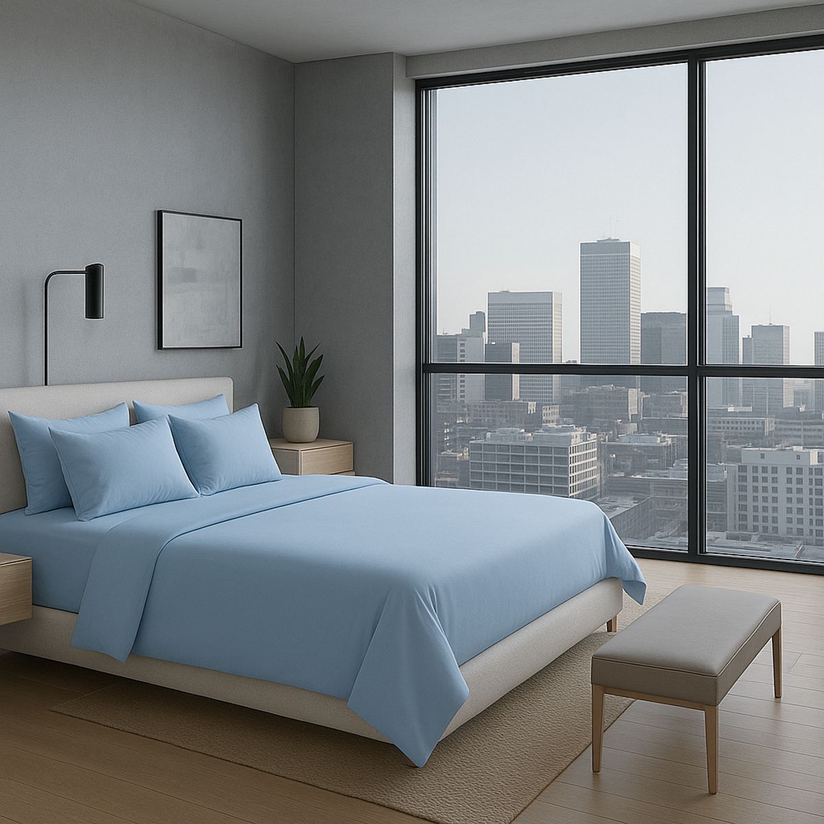 ARMONIA - Set de Cama Signature 800 Hilos Azul Marino Queen