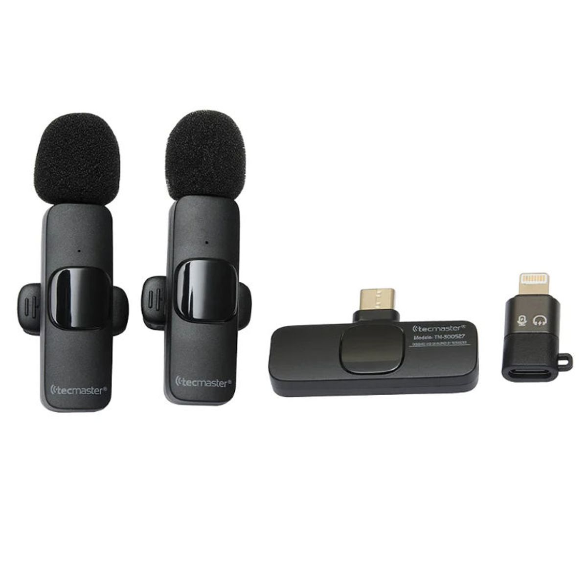 TECMASTER - Micrófono Lavalier Inalámbrico Dual Tecmaster  AndroidiPhone