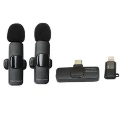 TECMASTER - Micrófono Lavalier Inalámbrico Dual AndroidiPhone