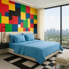 ARMONIA - Set de Sábanas Signature 800 hilos Azul Marino Queen