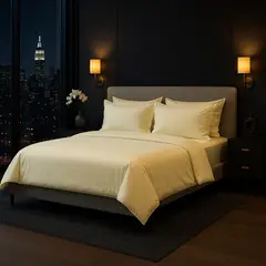 ARMONIA - Juego de Sábanas Signature 800 hilos Amarillo Claro 2 Plazas