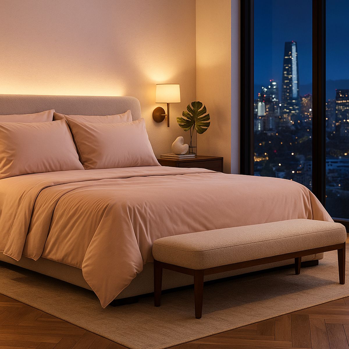 ARMONIA - Conjunto de Sábanas Signature 800 hilos Rosado Queen