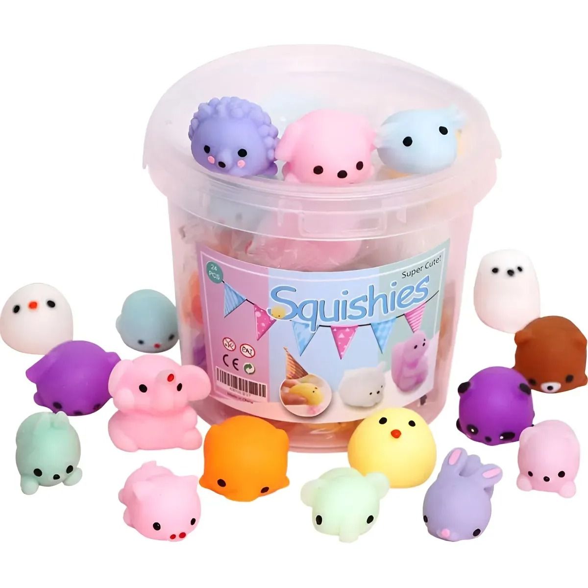 GENERICO - Mini Mochi Squishy Antiestrés Fidget Squeeze Toy 24 Piezas