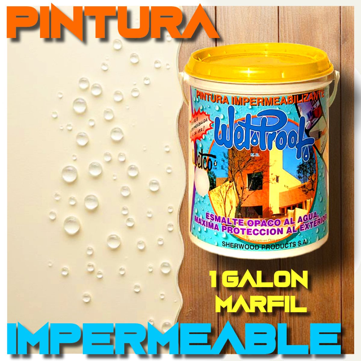 WETPROOF - PINTURA IMPERMEABILIZANTE MADERA EXTERIOR MARFIL AL AGUA WETCO® 1 GAL