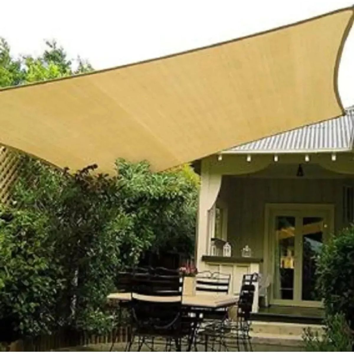 GENERICO - Malla Sombreadora Toldo Vela Rectangular 6x4 Hdpe Beige