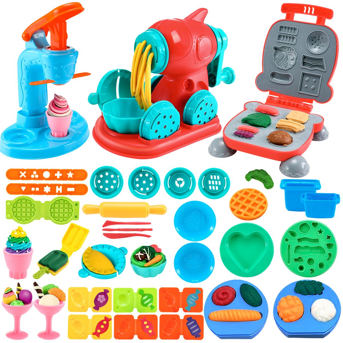 LUKOVEE - Kit Para Hacer Hamburguesas Niños Masa Moldeable Plastilina