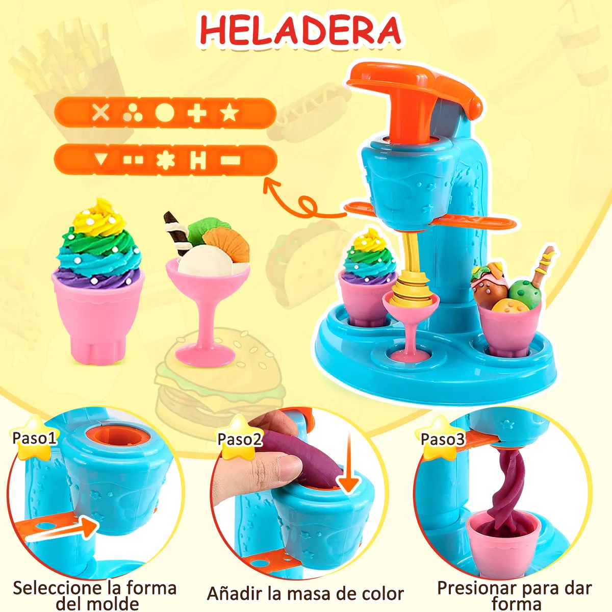 LUKOVEE - Kit Para Hacer Hamburguesas Niños Masa Moldeable Plastilina