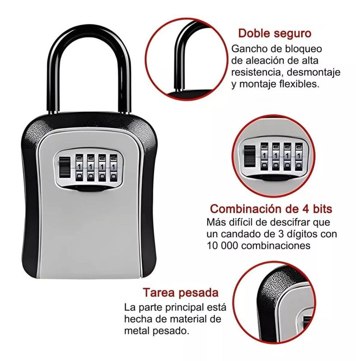 GENERICO - Caja Fuerte Para Llaves Con Clave Para Muro Y Colgador